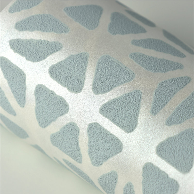 Rouleau de papier peint géométrique L 33 pi x l 20,5 po Billie, Bleu pâle