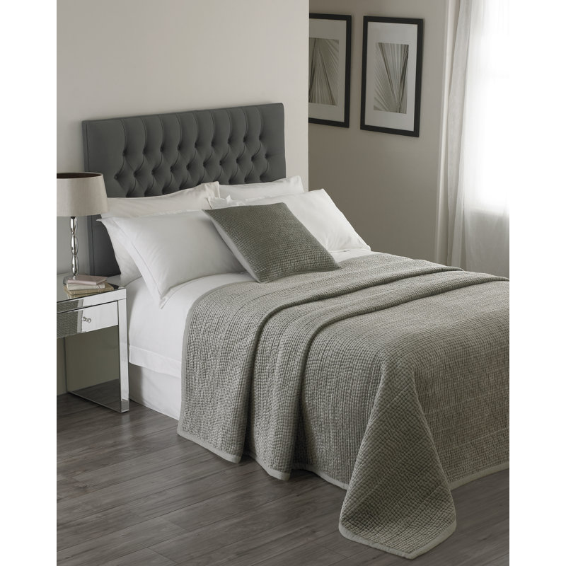 Dalrymple Rayon Patchwork Bedspread, 240 cm W x 250 cm L, Silver
