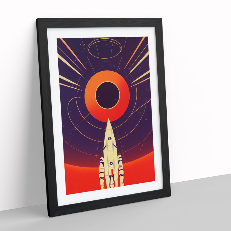 The Unbelievable Spaceship Rocket - Framed Print, 46cm H x 34cm W x 2cm D, Black