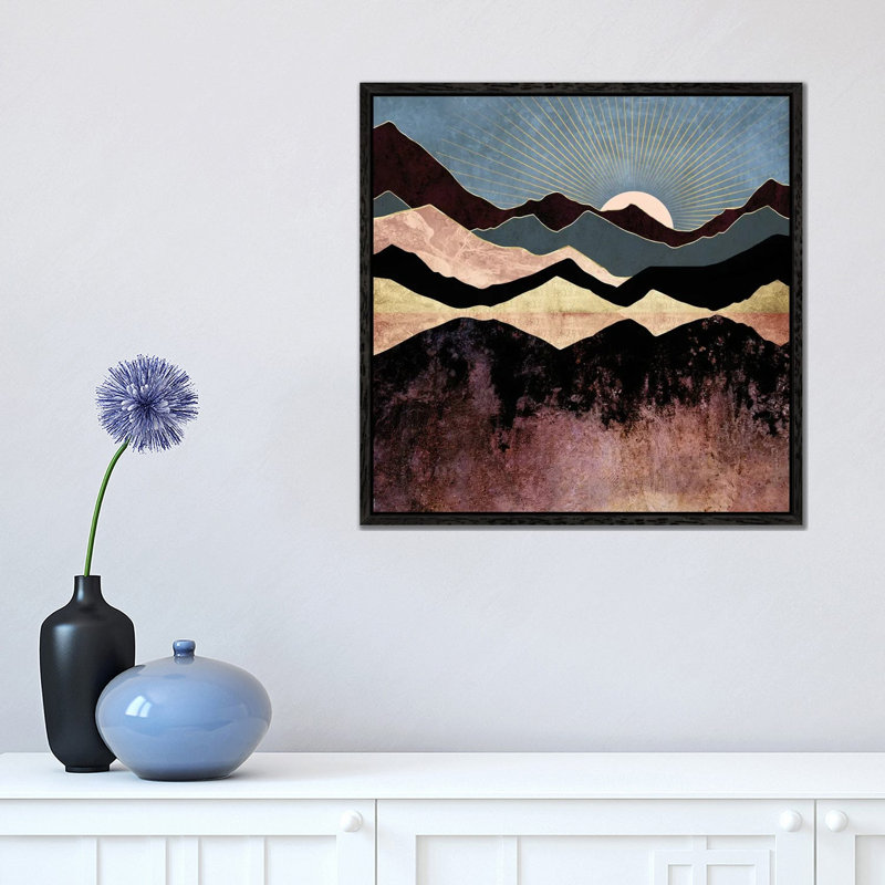 Crimson Peaks - Print on Canvas, 45.72 cm H x 45.72 cm W, Black Framed