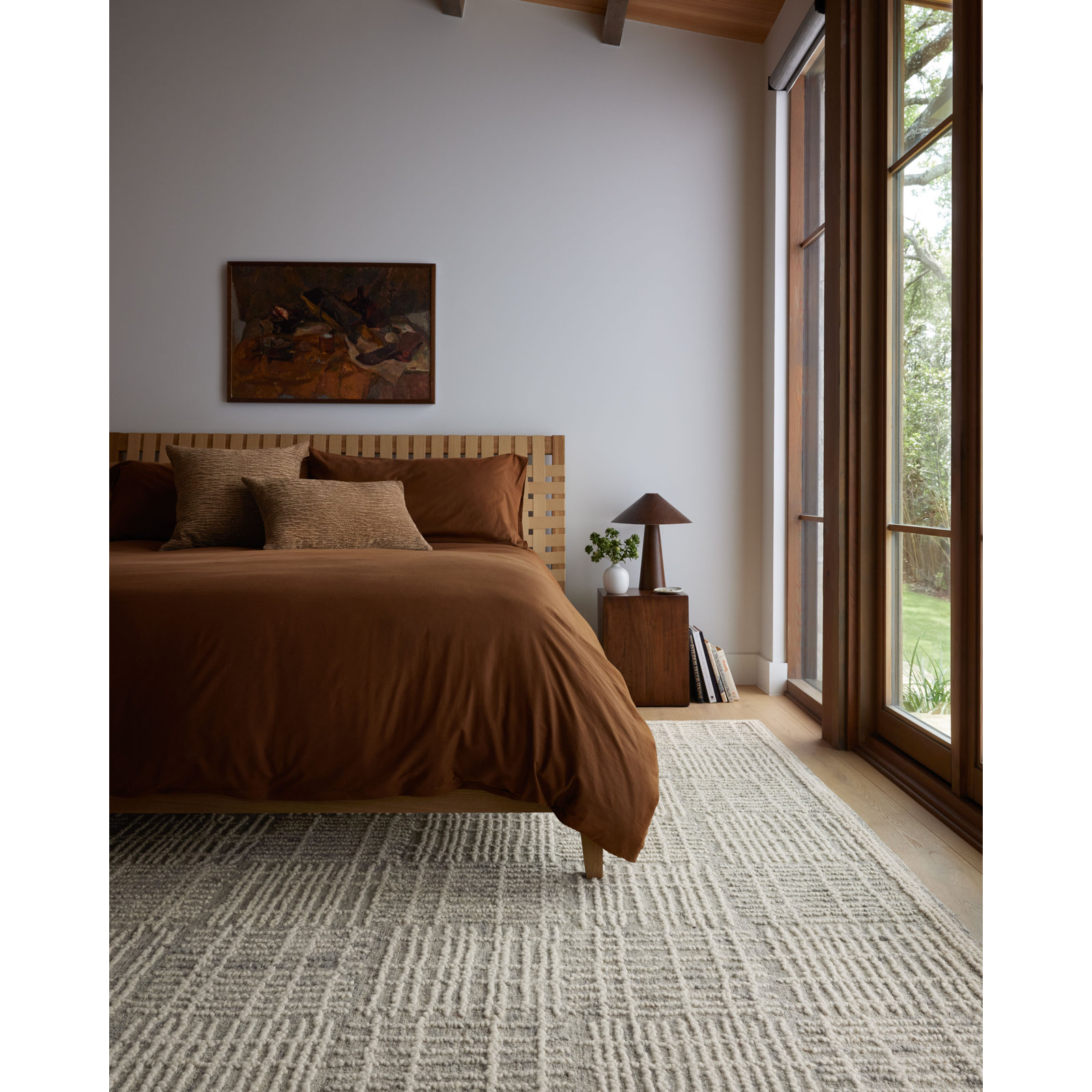 Dowell Hand-Woven Geometric Wool Rug, Rectangle 3'6" x 5'6"