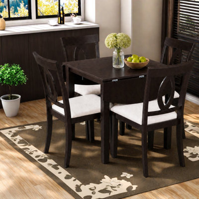 Extendable Dining Table Sets(Must include both Table and Chair), Wood Compact Kitchen
