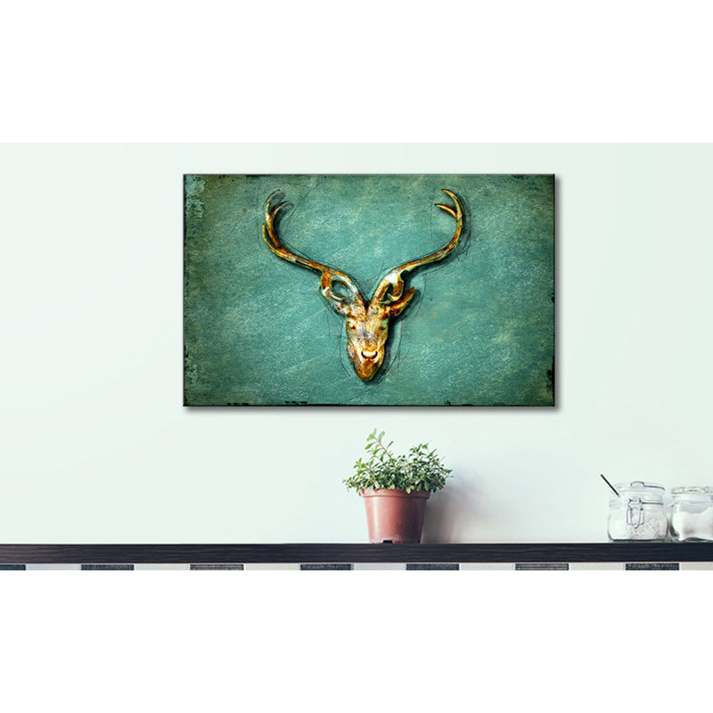 The Deer - Stretched On Wooden Frame Print on Canvas, 100% cotton canvas, 80cm H x 100cm W