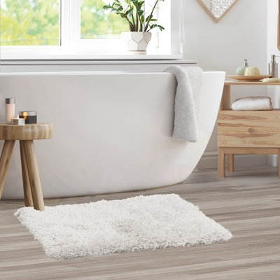 Tapis pour salle de bain rectangulaire en polyester antidérapant Ciarra
