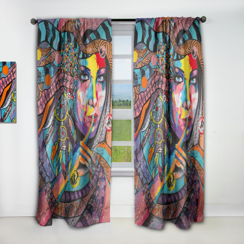 Woman Portrait In Your Dreams - Toile Glamour Blackout Curtain Single Panel, 52" W x 120" L