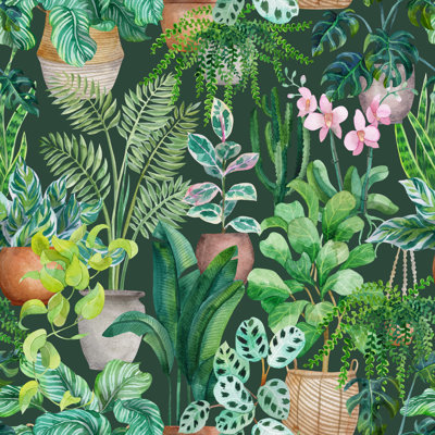 Fechteler Watercolour Floral Seamless Pattern - Wrapped Canvas Painting