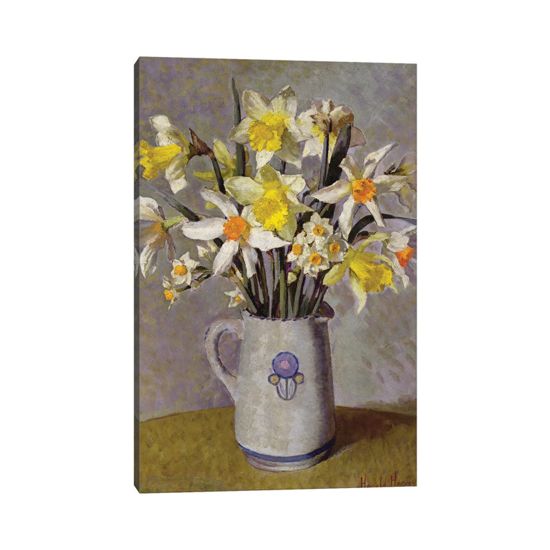 Daffodils by Harold Harvey - Wrapped Canvas Print, 20.32 cm H x 30.48 cm W