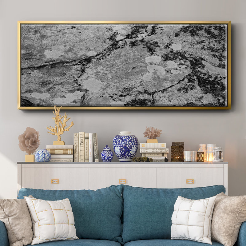 Found Textures XII- Framed Canvas, 8" H x 20" W
