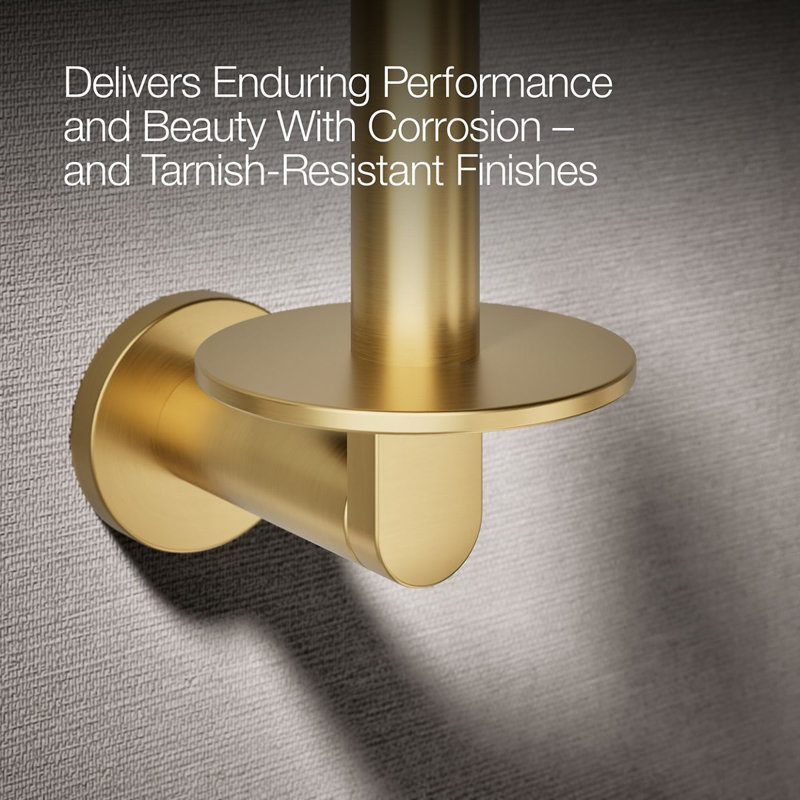 Vertical Wall Mount Toilet Paper Holder, Brushed Gold