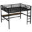 Metal Queen Size Loft Bed with Power Outlet and LED Lighted, Space-Saving, Noise Reduced