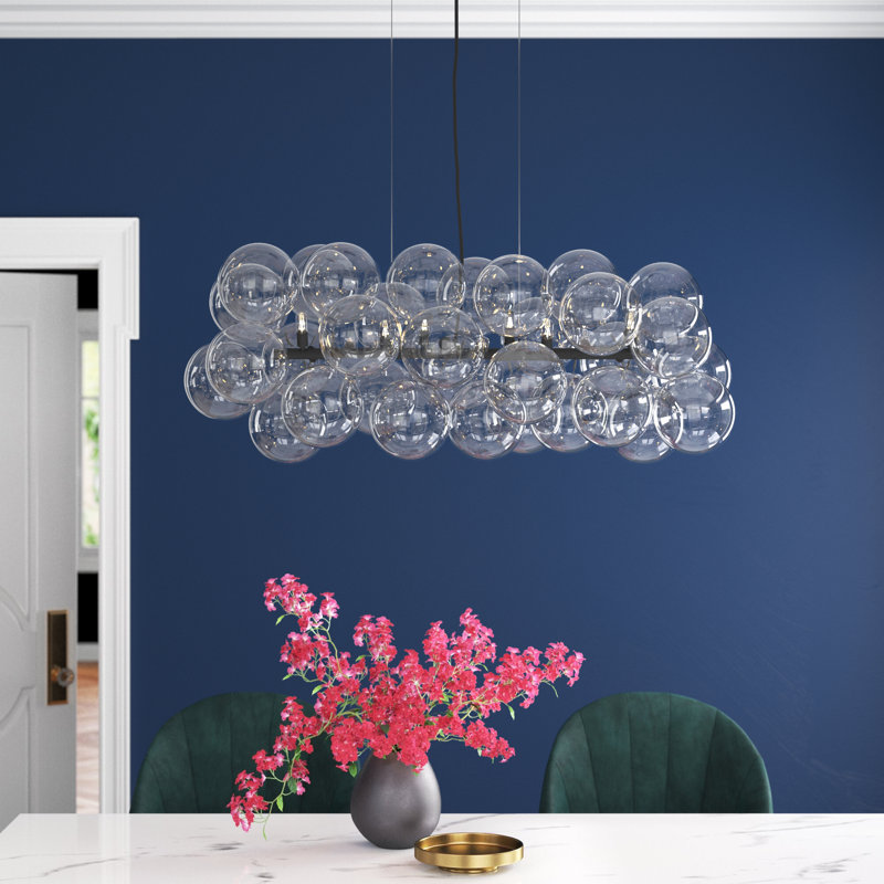 Metairie 10 - Light Kitchen Island Pendant, Matte Black, Clear