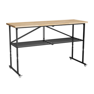Heavy-duty Portable Workbench Wood & Steel Multi-purpose Desk For Home And Workspace