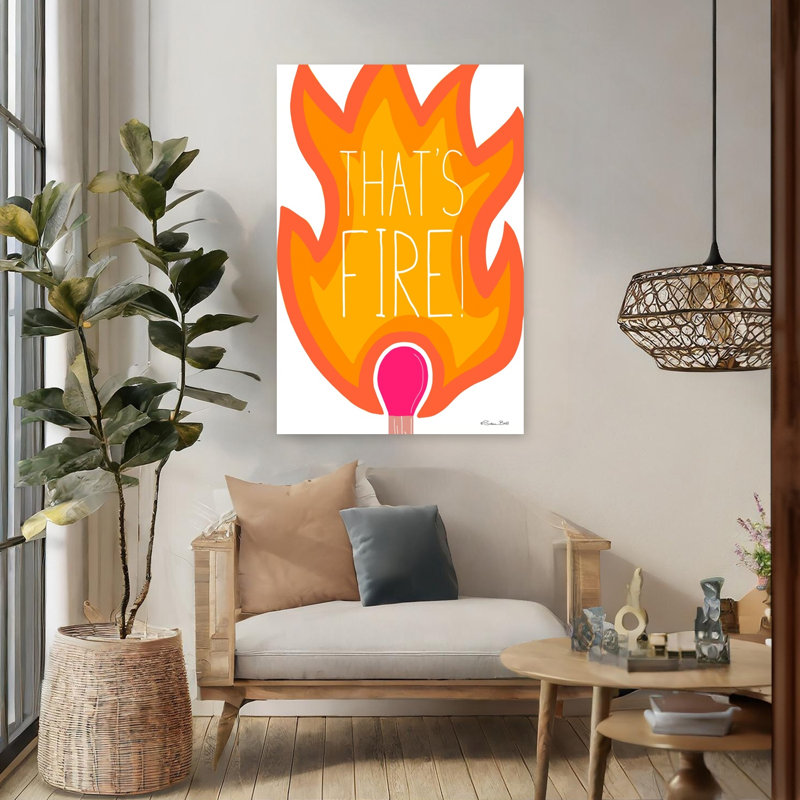 C'est du feu! Art mural contemporain audacieux et audacieux, H 48 po x l 32 po
