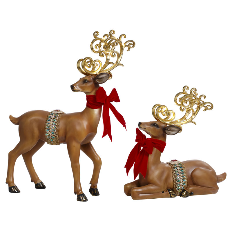 Led Antler Deer  - 14 To 22 Inches Set Of 2