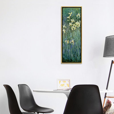 « Les iris jaunes » par Claude Monet, reproduction d’art panoramique