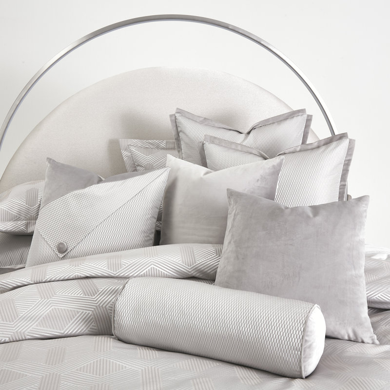 Nouveau Duvet Set - Dove, Queen Duvet Cover+4 Standard Shams+4Throw Pillows
