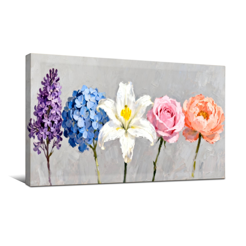 Arrangement floral de plantes et de fleurs avec des fleurs colorées sur fond, H 16 po x l 32 po