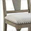Chaise d'appoint en lin beige et chêne vieilli