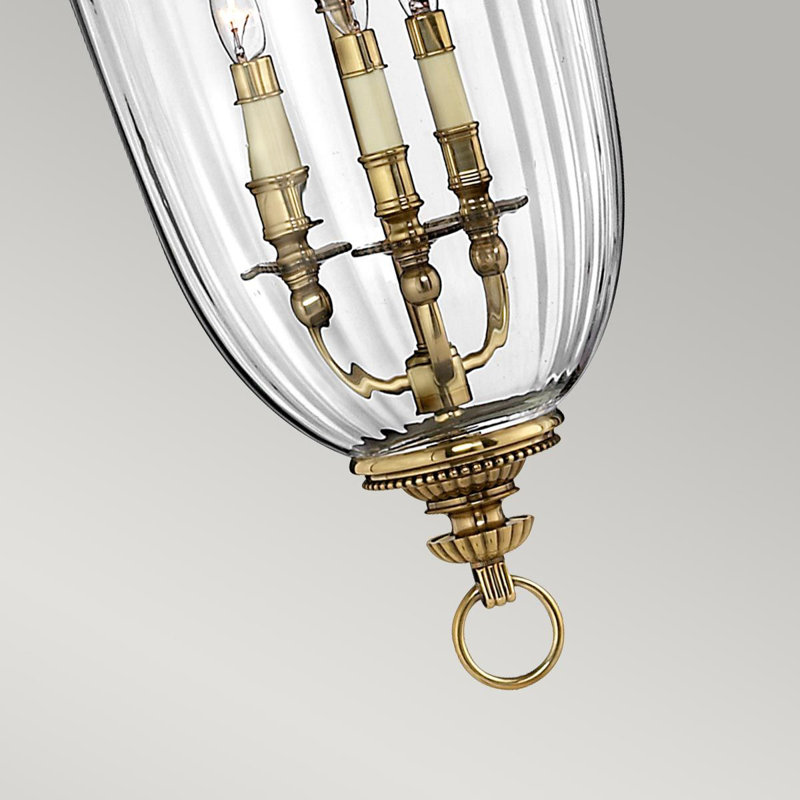 Baddesley 3 - Light Burnished Brass Urn Pendant