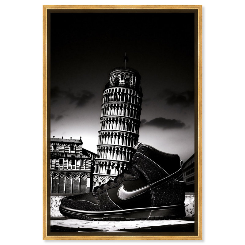 «Italian Sneaker City», impressions sur toile par Notoriart, H 16 po x l 11 po, Cadre doré