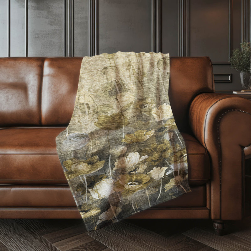 Jeté floral Sherpa ASB613 Addison, Taupe