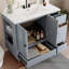 Meuble-lavabo autoportant avec lavabo, tiroirs et support latéral-591708876
