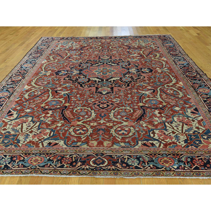 Tapis de zone en laine noué la 8 pi 6 po x 11 pi 7 po one-of-kind Handler