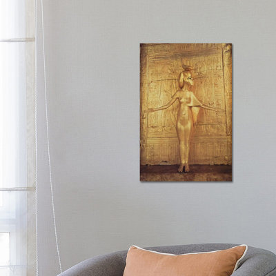 The Goddess Selket On The Canopic Shrine, From The Tomb Of Tutankhamun New Kingdom by Egyptian 18th Dynasty - Wrapped Canvas Gallery-Wrapped Canvas Giclée