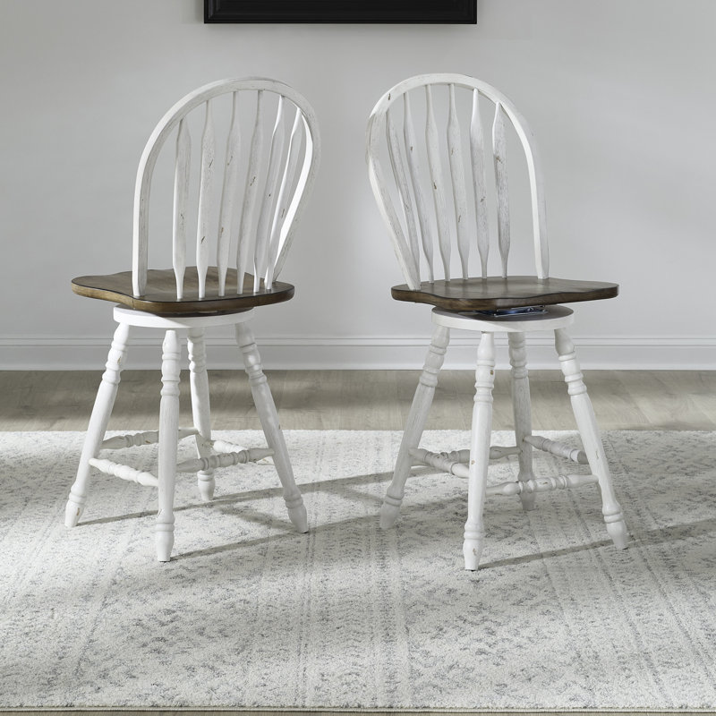 Chaise de comptoir pivotante Judique, Blanc