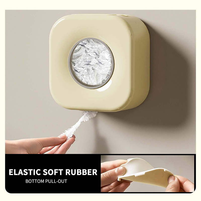 Plastic Wrap Cover Storage Box Household Perforation- Wall Hanging Extractor Multi-functional Shoe Cover Shower Plastic Wrap Storage Box