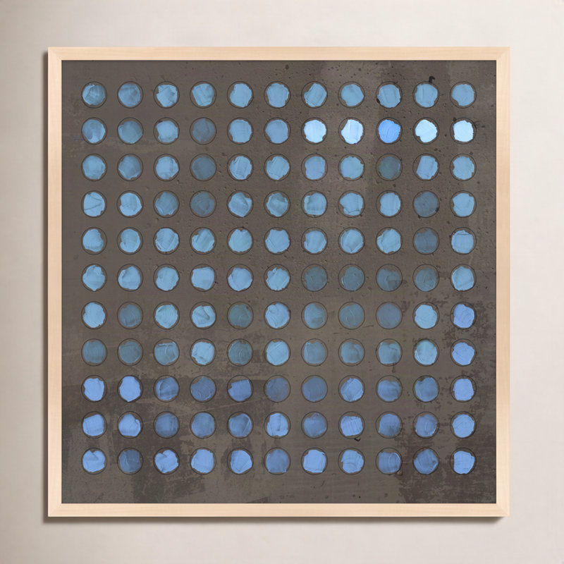 Squared Circles 5 Print by Jacques Pilon, 30" H x 30" W x 1.25" D, Maple Wood