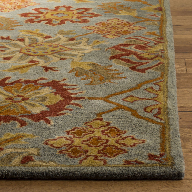 Tapis oriental en laine touffeté à la main Wahcheechee, Carré 6 pi