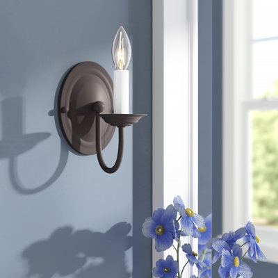 Maynes Steel Candle Wall Light