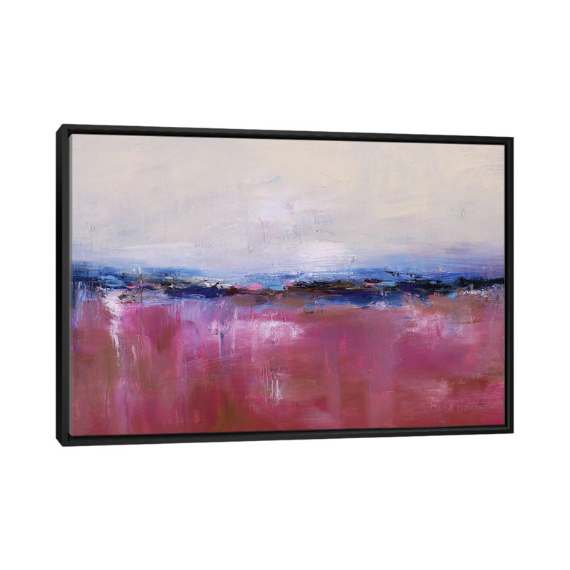 « abstract landscape xx », impression sur toile, H 18 po x l 26 po x P 1,5 po, Toile avec cadre noir, Pas de tapis