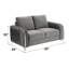 Causeuse 59 po Wenona, velours gris-933144469