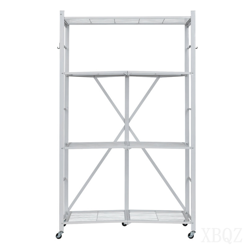 Tablette de rangement pliante avec roulettes, 5.24" H x 62.2" W x 22.44" D, White