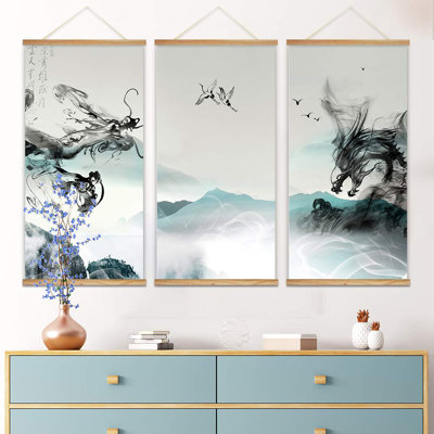 Chinoiserie " Chinese Dragon " 3 - Pieces