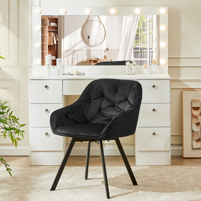 Abelina 48cm H Tufted Velvet Upholstered Dining Chair