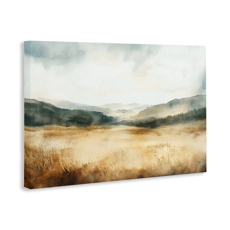 «Foggy Landscape Distant Hills Canvas», conception par LSR Creative Studio, H 16 po x l 24 po