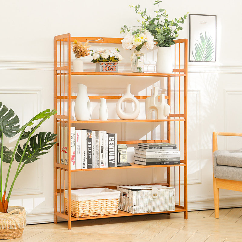 Ledell 127cm H x 90cm W Solid Wood Etagere Bookcase