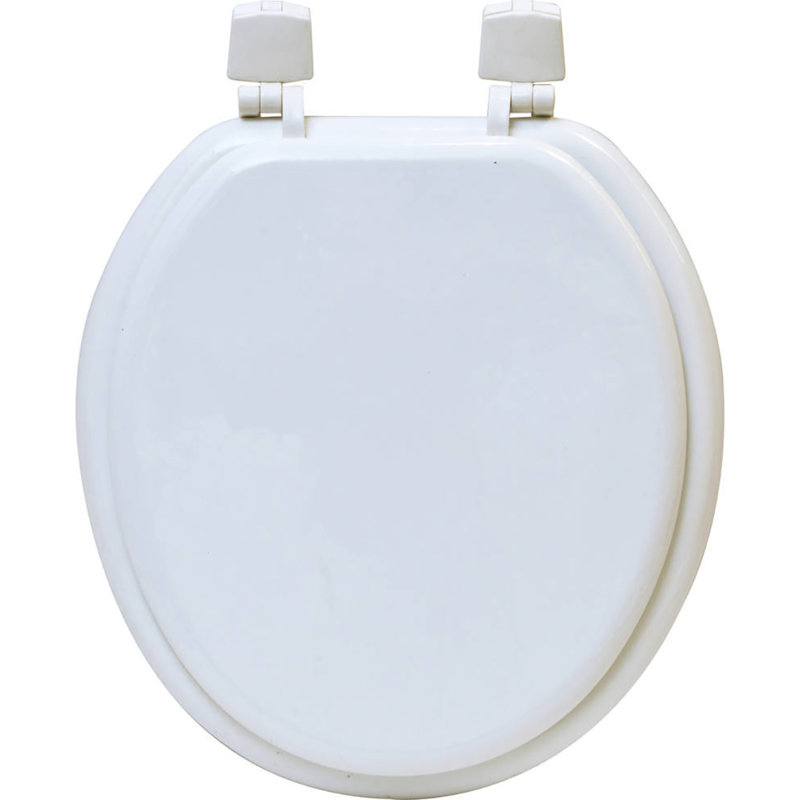 Round Molded Wood Toilet Seat 17 Inches, White