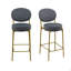 Ensemble de 2 tabourets de bar rembourrés en velours-2049871642