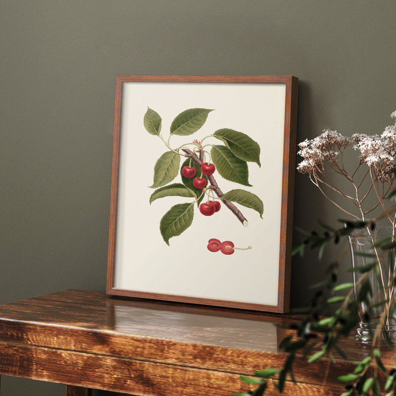 «Vintage Floral Print XLIV» sur, Noyer, H 10 po x l 8 po