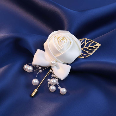 8Pcs Elegant Wedding Bride And Groom Flower Corsage Groom Rose Boutonniere Corsage For Men, For Business, Parties And Holidays, Ideal Choice For Gifts, Wedding Decorations