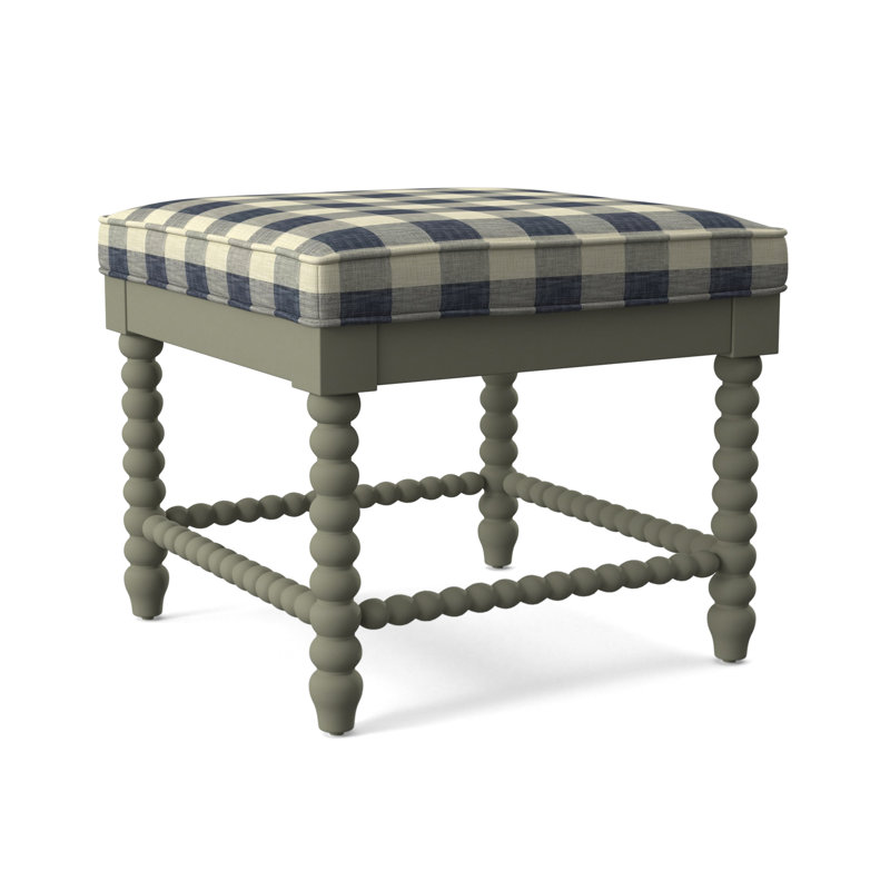 Lind Island Upholstered Bench, Brown Geometric, 0456-33, Greystone Finish