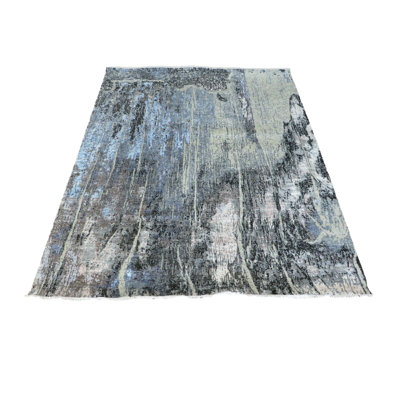 Tapis oriental moderne multicolore noué à la main 8 x 10 avec soie 27D72737D0CD49D498E746A478CEA508
