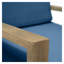 Fauteuil club en bois d'acacia Santa Ana avec coussins, brun et bleu sarcelle