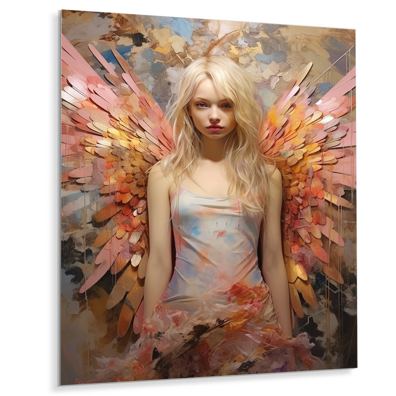 «Pink and Blue Butterfly», art mural en métal, H 20 po x l 12 po x P 1 po