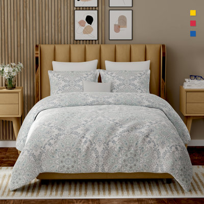 Ensemble de housse de couette 100% coton couleur percale 3 pièces Color Sense