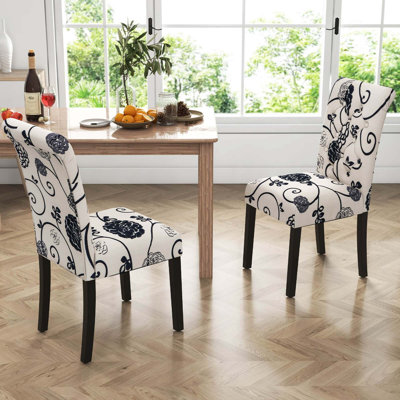 Set Of 2 Tufted Dining Parsons Chair